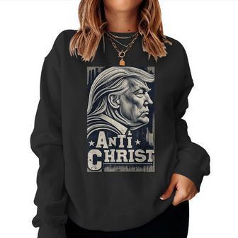 Trump Anti Christ Jesus Christian Faith Women Sweatshirt - Monsterry
