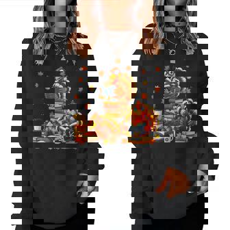 Turkey Read Books Reading Fall Thanksgiving Teacher Women Sweatshirt - Thegiftio