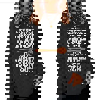 Wooden Spoon Survivor Mom With A Wooden Spoon Women Sweatshirt - Thegiftio