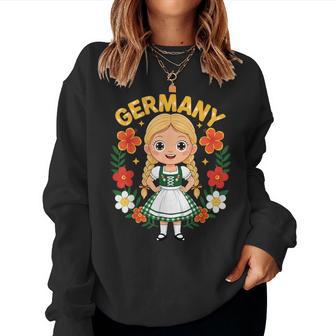 Germany German Girl Traditional Dress Flowers Heritage Women Sweatshirt - Thegiftio UK