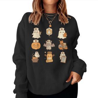 Ghost Healthcare Worker Nurse Halloween Cute Nurse Women Sweatshirt - Thegiftio UK