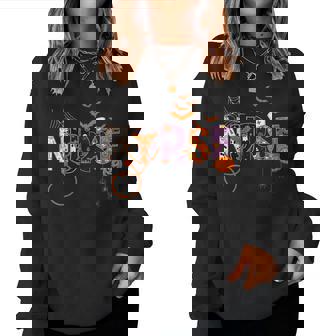 Ghost Nurse Healthcare Worker Cute Nurse Halloween Women Sweatshirt | Seseable FR