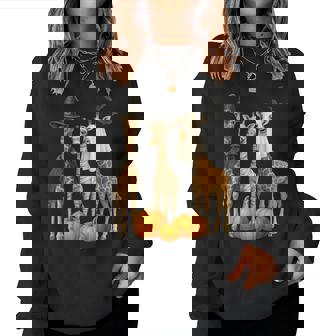 Giraffe Boo Mummy Witch Halloween Costume Giraffe Pumpkin Women Sweatshirt | Mazezy