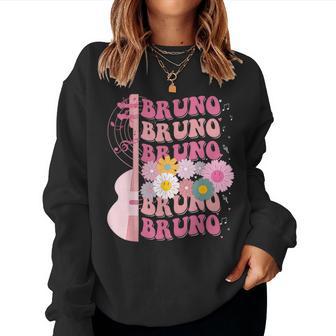 Girl Retro Bruno First Name Personalized Groovy 80'S Women Sweatshirt - Thegiftio UK