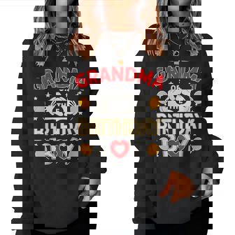 Grandma Of The Birthday Boy Family Party Decor Grandson Women Sweatshirt | Seseable UK