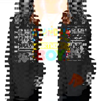 Grandma Of The Birthday Boy Master Builder Building Blocks Women Sweatshirt | Seseable CA