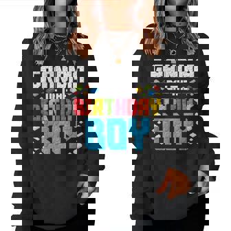 Grandma Of The Birthday Boy Master Builder Building Blocks Women Sweatshirt - Thegiftio