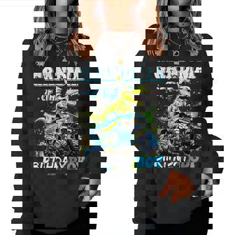 Grandma Of The Birthday Boy Monster Truck Dinosaur Party Women Sweatshirt | Seseable UK