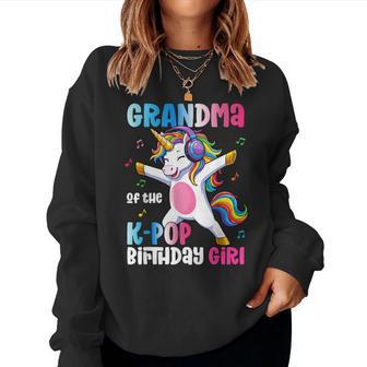 Grandma Of The K-Pop Birthday Princess Birthday Girl Women Sweatshirt - Thegiftio UK