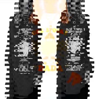 Groovy Boo One Spooky Dada First Halloween Birthday Boy Women Sweatshirt - Seseable