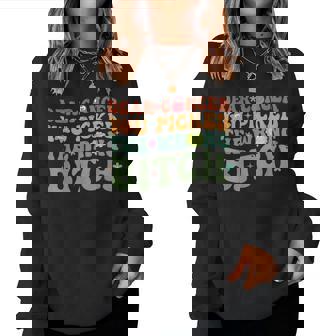 Groovy Dear Cancer You Picked The Wrong Bitch Cancer Warrior Women Sweatshirt - Thegiftio