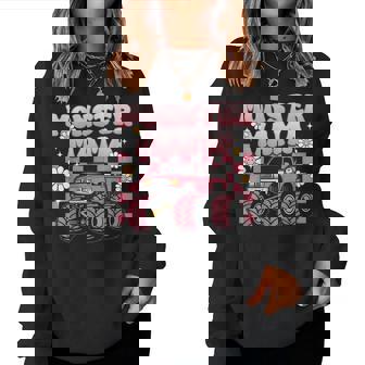 Groovy Monster Truck Mama Mom Monster Truck Are My Jam Truck Women Sweatshirt | Seseable FR