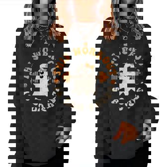 Groovy This Workout Is Boo Halloween Gym Ghost Fitness Women Sweatshirt - Monsterry