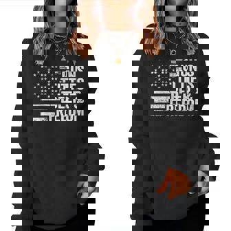 Guns Titties Beer & Freedom – Drapeau Américain Amusant Pour Homme Sweat-shirt pour femme - Cadeauxyz