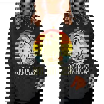 Halloween Nurse Ghost Boo Boo Costume Scrub Top Crew Women Sweatshirt - Monsterry