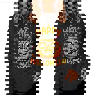 Happy Halloween 2025 Pumpkin Trick Or Treat Women Women Sweatshirt - Monsterry