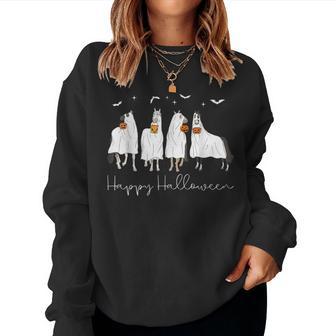 Happy Halloween Horse Ghost 2025 Women Sweatshirt - Thegiftio UK