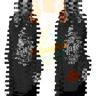 Haunted By 6-7 Teacher 67 Halloween Skeleton Six Seven Women Sweatshirt | Mazezy