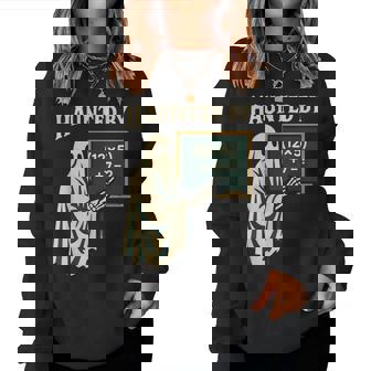 Haunted By 6-7 Halloween 67 Math Teacher Ghost Women Sweatshirt | Mazezy