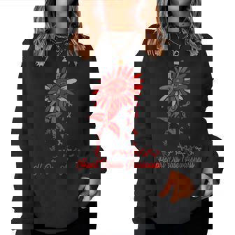 Heart Health Sunflower Heart Disease Awareness Chd Support Women Sweatshirt - Thegiftio