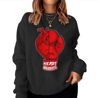 Heart Warrior Heart Disease Awareness Month Go Red Women Sweatshirt | Mazezy