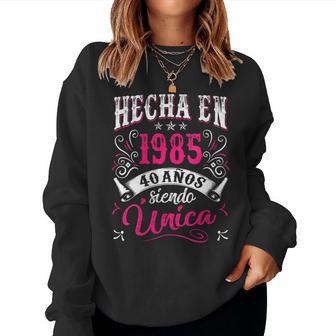 Hecha En 1985 Cumpleaños 40 Añosiendo Única Cuello Sudadera Mujer - Regaloses