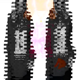 Hello Eleven Est 2014 Pink Coquette Bow 11Th Birthday Girl Women Sweatshirt - Seseable