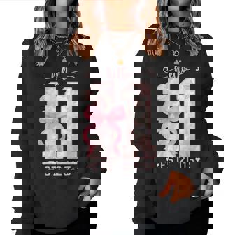 Hello Eleven Est 2015 Pink Coquette Bow 11Th Birthday Girl Women Sweatshirt | Seseable FR