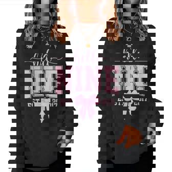 Hello Nine Est 2017 Coquette Bow 9Th Birthday Girl Women Sweatshirt | Seseable FR