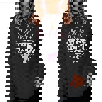 Hello Seven Est 2019 7Th Birthday Girl Turning 7 Women Sweatshirt | Seseable FR