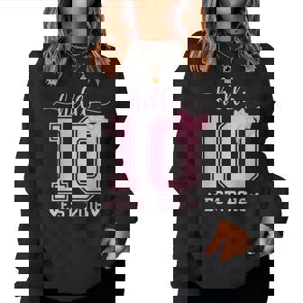 Hello Ten Est 2016 10Th Birthday Coquette Bow 10 Year Girl Women Sweatshirt | Seseable FR