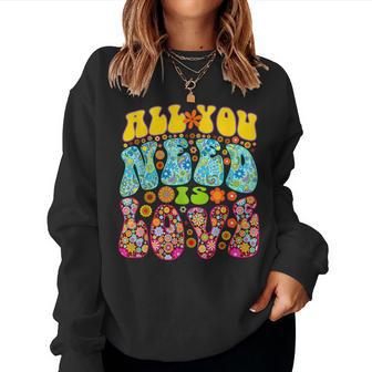 Hippie Flower Power Bohème Peace Love Rétro Années 60 70 Groovy Sweat-shirt pour femme - Cadeauxyz