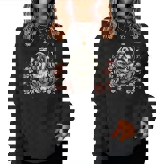 Holland Lop Rabbit Cute Bunny Japanese Cherry Blossom Floral Women Sweatshirt - Monsterry