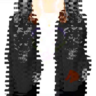 Hummingbird Lavender Flower Heart Botanical Nature Lover Women Sweatshirt | Mazezy