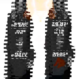 Humour Chat Mignon Grognon Drole Pas Envie D'êtreociable Sweat-shirt pour femme - Cadeauxyz