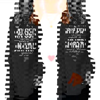 Humour Couple Mon Coeur Appartient A Un Motard Qui Déchire Sweat-shirt pour femme - Cadeauxyz