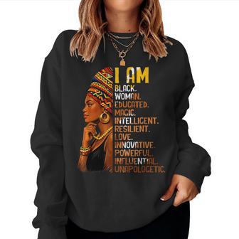 I-Am Black Woman Educated Magic Intelligent Black History Women Sweatshirt - Thegiftio