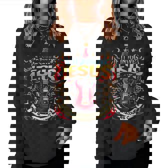 If It Involves Jesus And Guitars Count Me In Christian Women Sweatshirt | Mazezy