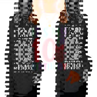 It's My 10Th Birthday Bubble Boba Tea Party 10 Year Old Girl Women Sweatshirt - Thegiftio