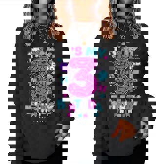 It's My 3Rd Birthday Spider Web Theme Party 3 Years Old Girl Women Sweatshirt - Monsterry