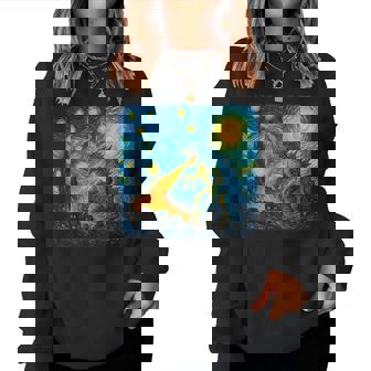 Japanese Monster Kaiju Starry Night Van Gogh Women Women Sweatshirt | Seseable CA