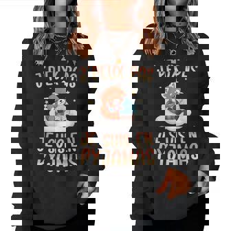 Je Ne Peux Pas Jeuis En Pyjama Panda Roux Fatiguéieste Sweat-shirt pour femme - Cadeauxyz