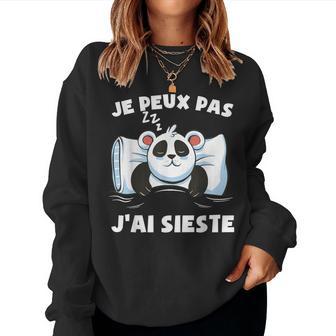 Je Peux Pas J'aiieste La Flemme Drôle Humour Panda Cadeaux Sweat-shirt pour femme - Cadeauxyz