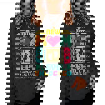 Juego De Azar Nueva Mamá Estar Nivel Desbloqueado Cargando Gamer Mama Est Sudadera Mujer - Regaloses