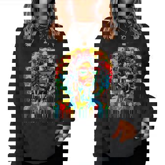 Junenth Black Queen Afro African Melanin Dripping Women Sweatshirt - Thegiftio