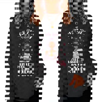 Just A Girl Who Loves Anime And Ramen African American Women Sweatshirt - Thegiftio