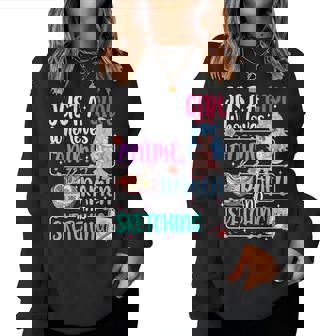 Just A Girl Who Loves Anime Ramen Sketching Japan Anime Women Sweatshirt | Seseable UK