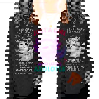 Just A Girl Who Loves Axolotls Axolotl Kawaii Women Sweatshirt - Thegiftio