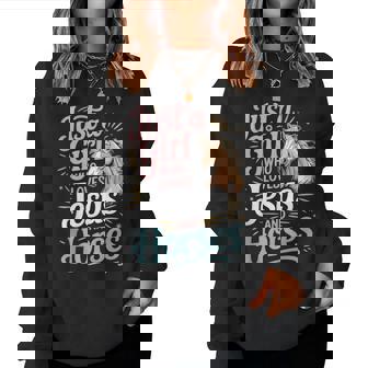 Just A Girl Who Loves Jesus And Horses Women Sweatshirt | Seseable UK