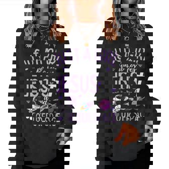 Just A Girl Who Loves Jesus And Outer Space Christian Women Sweatshirt | Mazezy